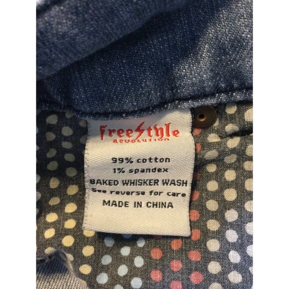 Freestyle Revolution Women's Baked Whisker Wash Boot Cut Jeans Blue Size 14 - Picture 8 of 10